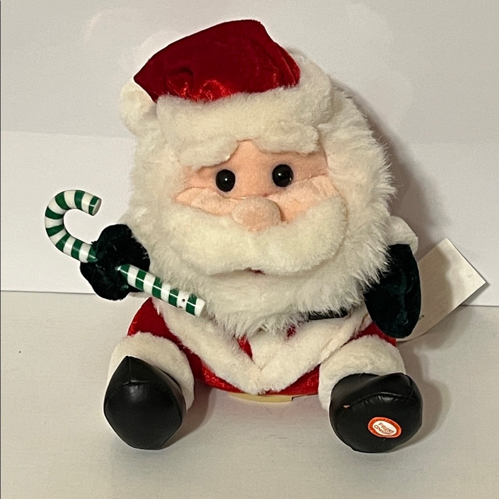 Gemmy. Santa Claus Musical Plush Toy with Candy Cane. NWOT